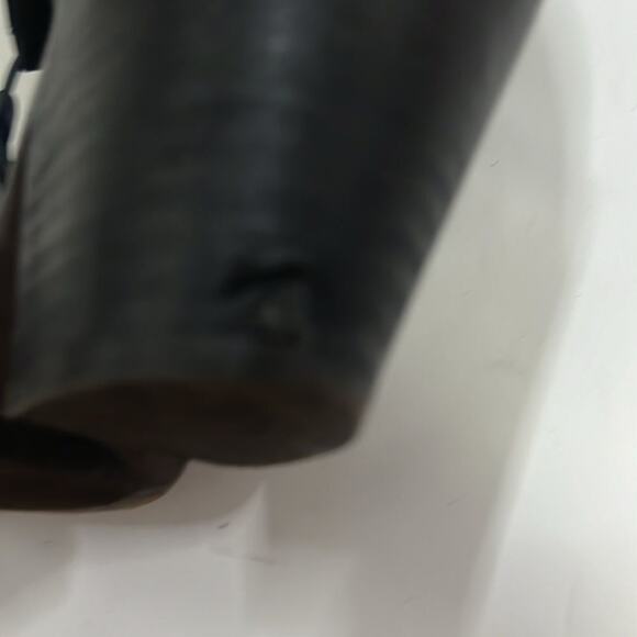 EILEEN FISHER LOU BLACK LEATHER BACKZIP FRONT LACE LOOP SANDALS SIZE 39 - Picture 8 of 9